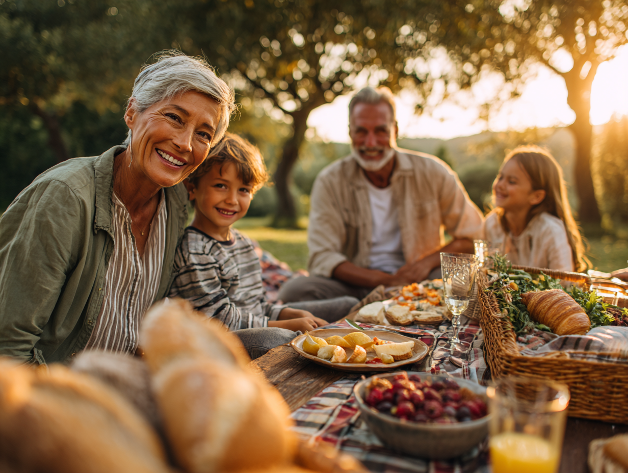 Сімейний стіл з здоровою їжею